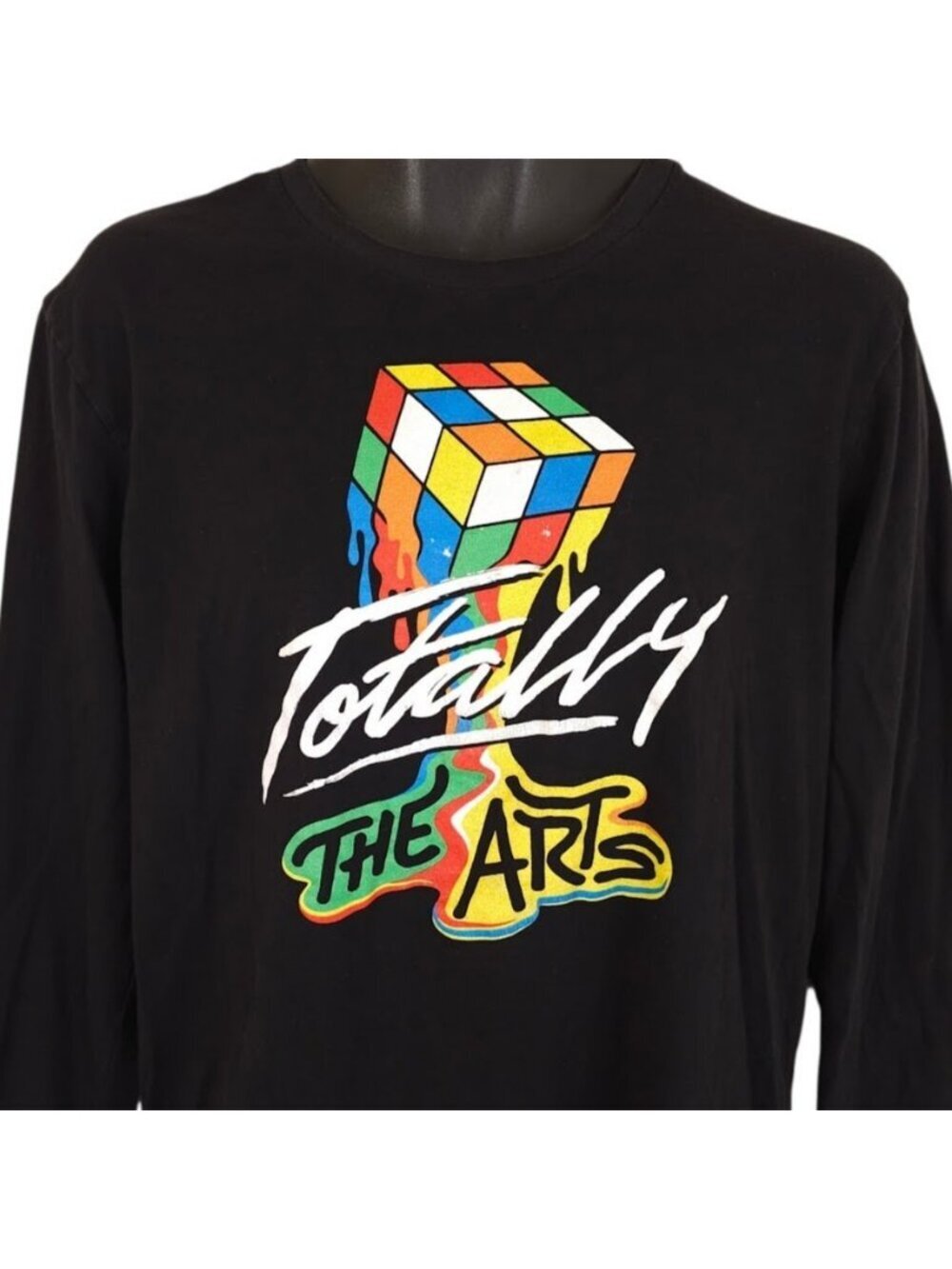 Rubiks Cube T Shirt Mens Size Large Black Retro Totally The Arts Penta
